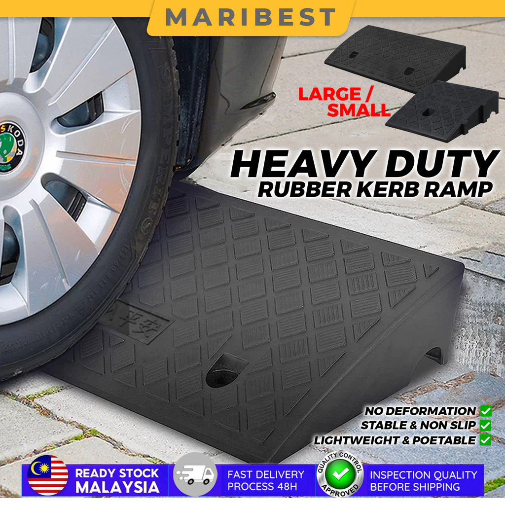 [Variable Size] Heavy Duty Rubber Road Driveway Curb Ramp Kerb ...