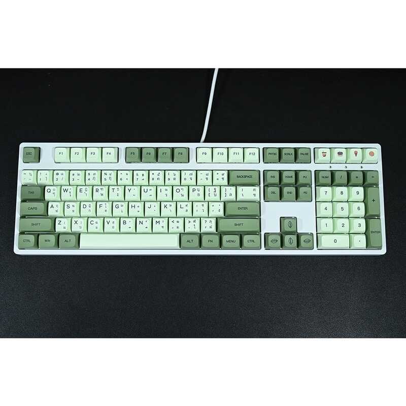 Keys 124 PBT Keyboard Thai Keycap Set Matcha Color | Shopee Philippines