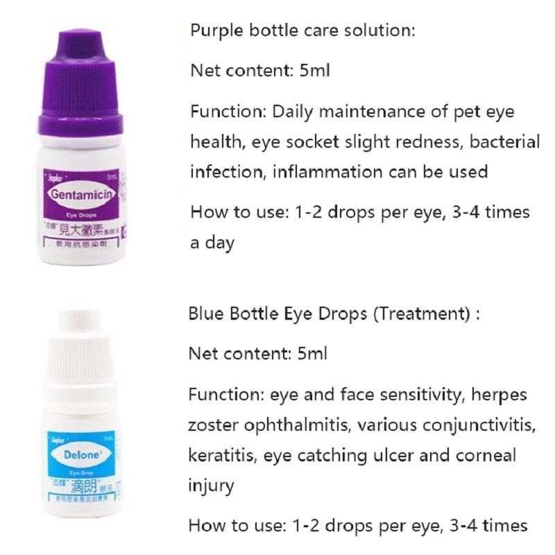 Lovinlandpet Pet Eye Drops Gentamicin Eye Drops for Pet Cat Dogs Eye ...