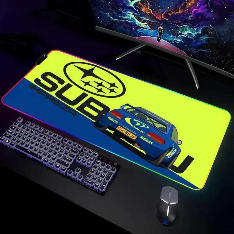 Subaru WRX STR Logo fire protection Mouse Pad Gamer RGB Deskmat ...