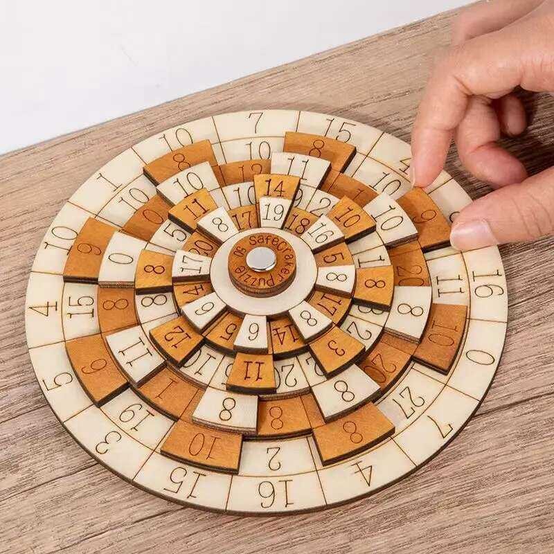 Xj Turntable Digital Huarong Road Number Puzzle Wooden Montessori Math ...