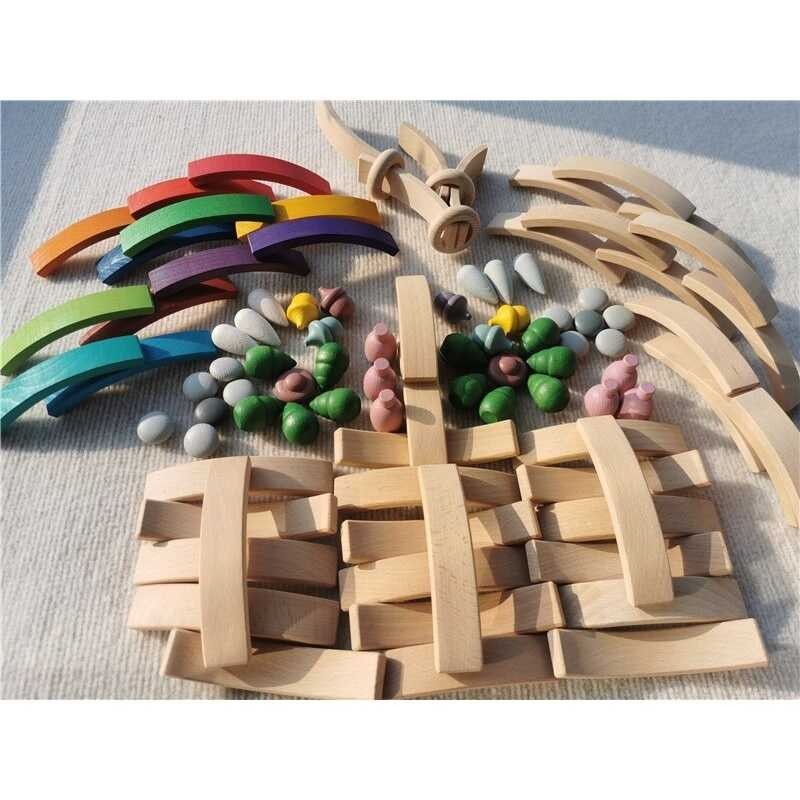 New Beech Wood Arch Stacking Blocks Raiow Bending Wooden Building ...