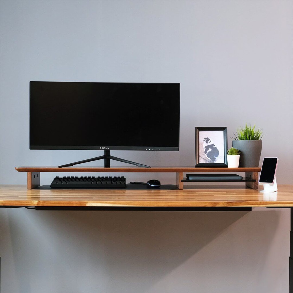 Solid Wood Laptop Desktop Rack TV Wooden Display Cabinet Elevated Rack ...