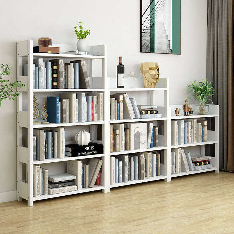 All solid wood bookshelf floor to ceiling household living room storage ...