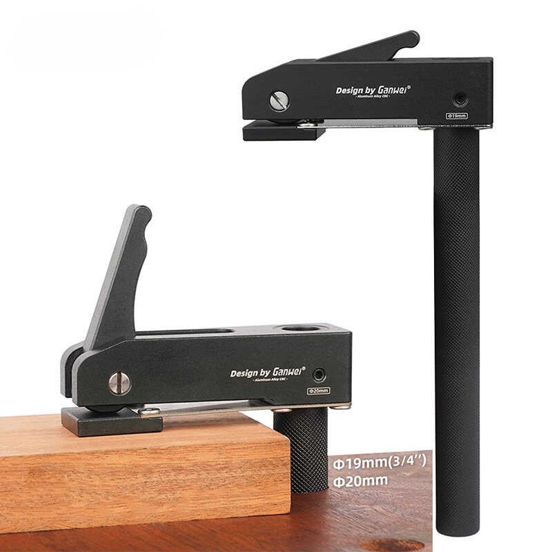 Metal Quick Acting Hold Down Clamp – Compatible With 16mm & 28mm Dog Holes, 160mm Clamping Range, Ergonomic Hand Twist For Woodworking Benches