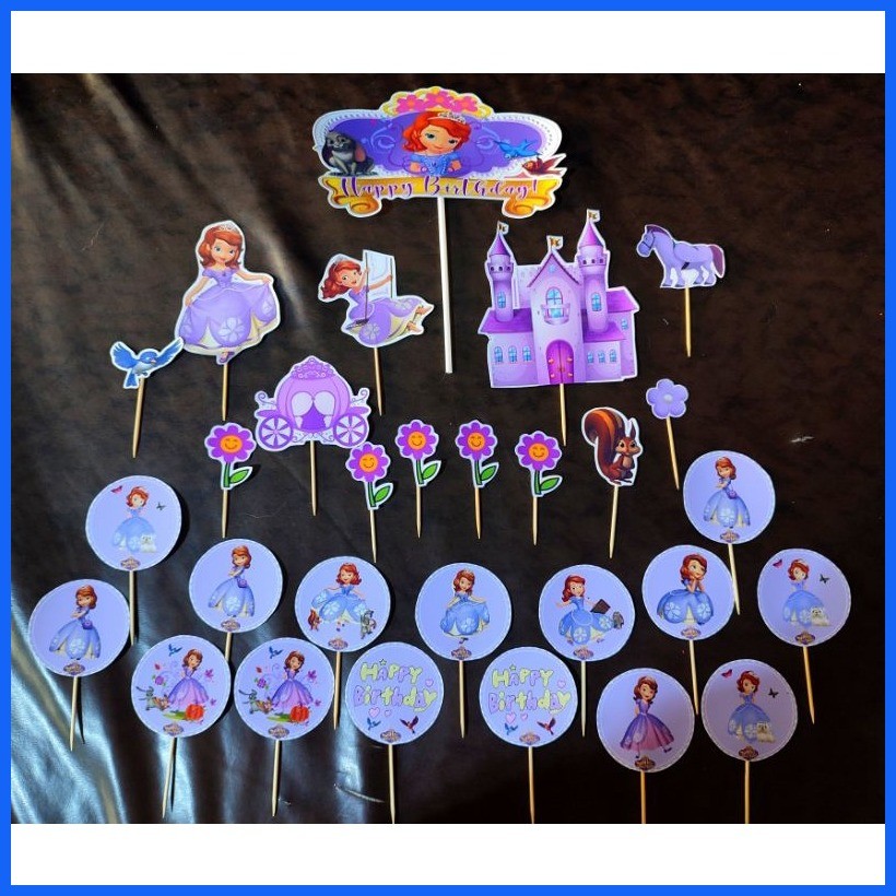 Sofia The First Cake Topper Set (26pcs) / (15pcs) / (11pcs) | Shopee ...