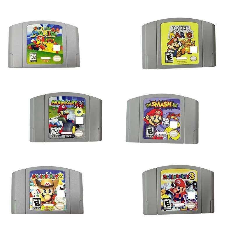 Xj N64 USA Version 64 Bit Console Video Games Cartridge Mario Bros ...