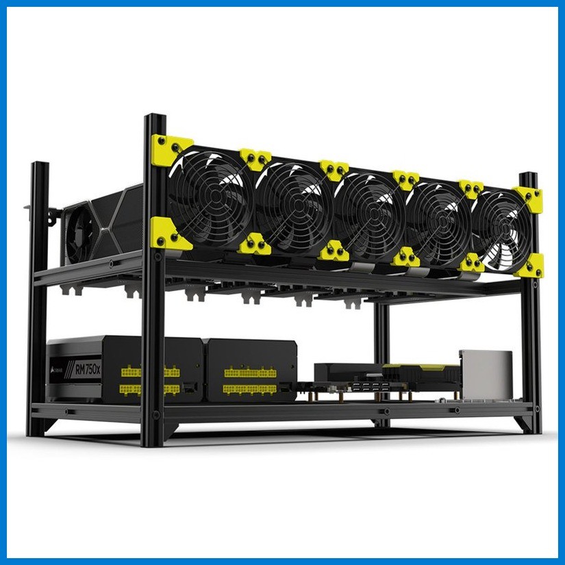 V4-6C 6 GPU 6GPU Miner Mining Rig Aluminum Stackable Open Air Case ...