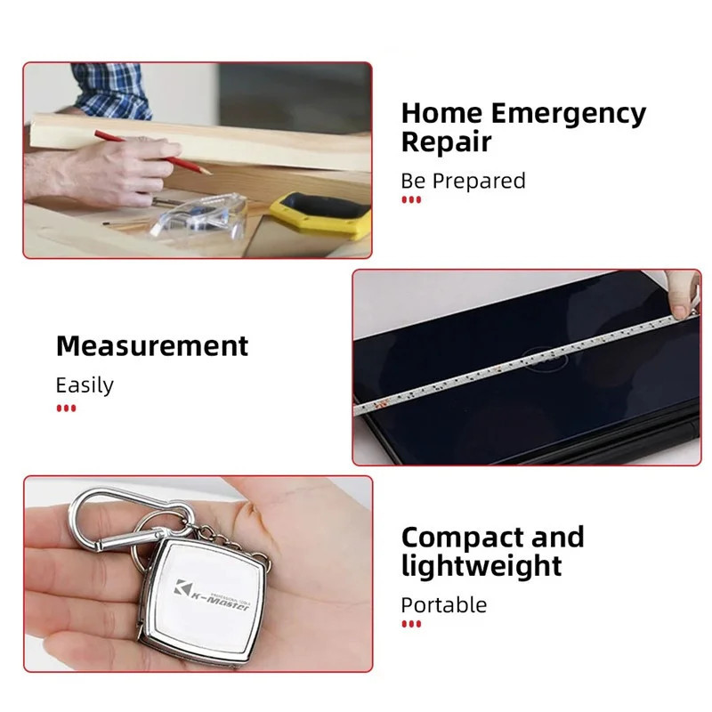1/2m Electroplating Tape Ruler Pocket Measuring Ruler Tape Retractable ...