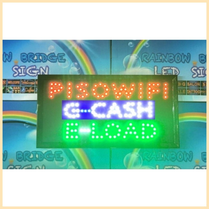 RAINBOW BRIDGE LED SIGN PISO WIFI GCASH E LOAD （New-Small-Large) #SIZE ...