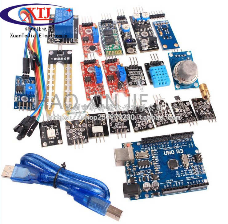 UNO R3 Learning Kit+20 Beginner Sensor Module Starter Kit | Shopee ...