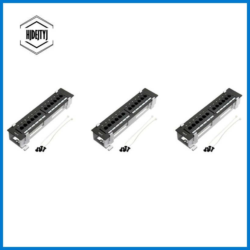 3X Network Tool Kit 12 Port CAT6 Patch Panel RJ45 Networking Wall Mount ...