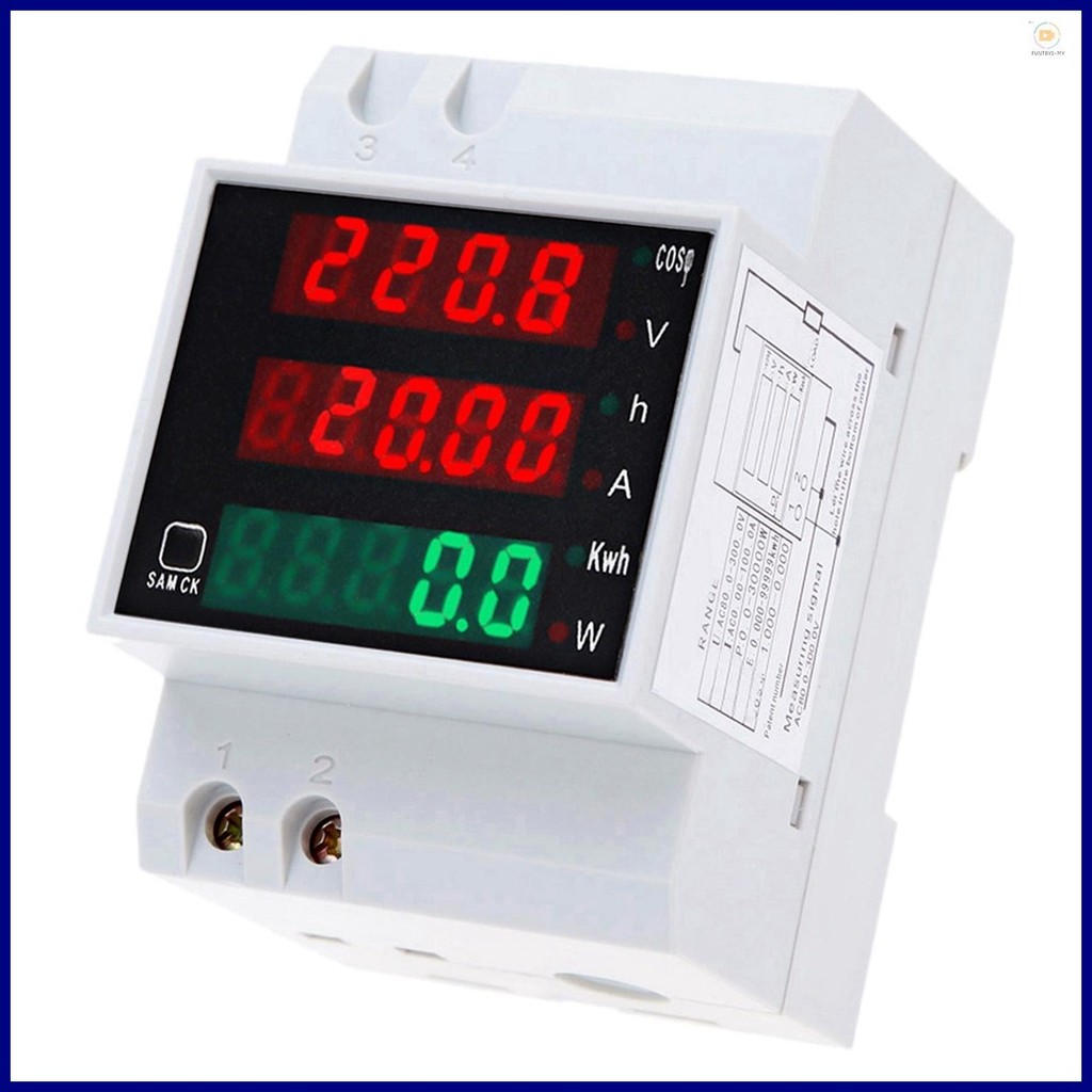 FTYB AC80-300V 100A Multi-functional Digital Din Rail Current Voltage ...