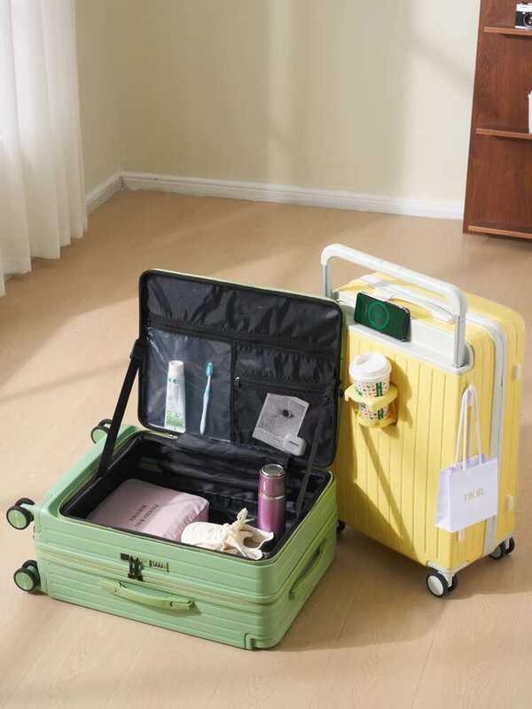 ♣ Side Opening Deep Compartment Suitcase Women 20inch Wide ...