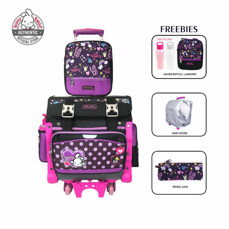 Robby Rabbit Princess Heart Small House-Type Trolley Bag (Purple, Black ...