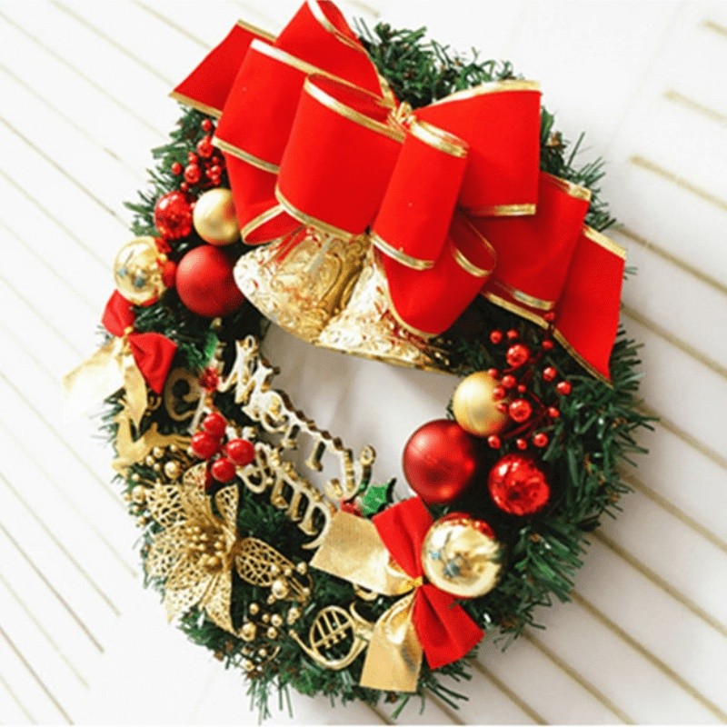 COD【Manila】Christmas wreath Christmas decorations Christmas tree door ...