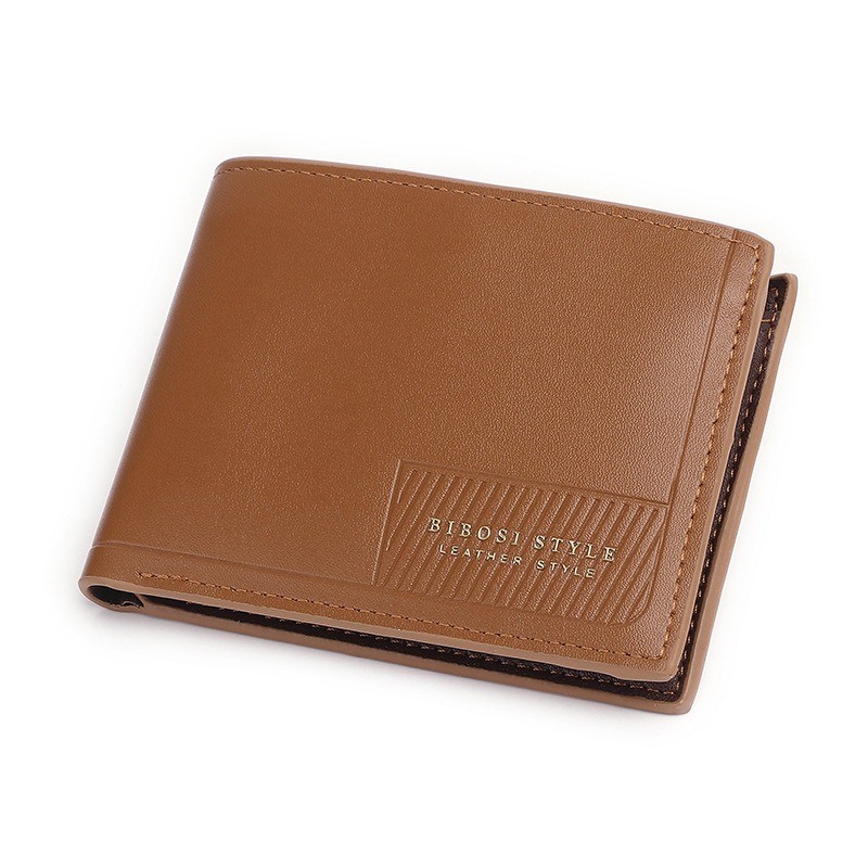 New Men's Short Wallet Fashionable and Simple Two Fold PU Wallet ...