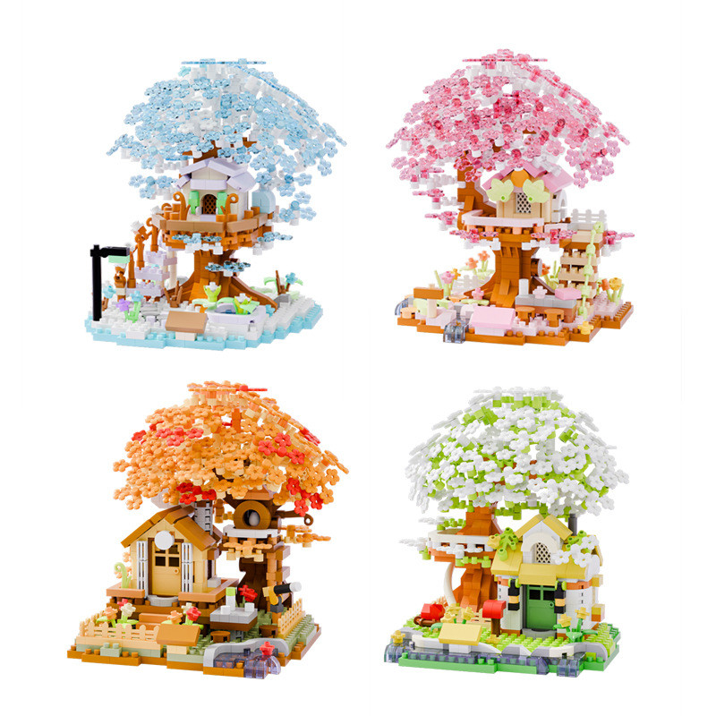 Beautiful Mini Plastic Blocks DIY Frame House Assemble MOC Flower Cabin ...