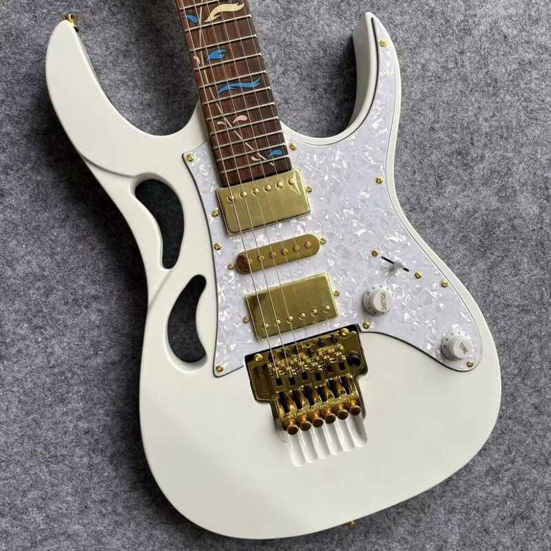 Chitarra Elettrica Personalizzata 12 Corde Rosso HSH Pickup Intarsi Uccelli Hardware Oro