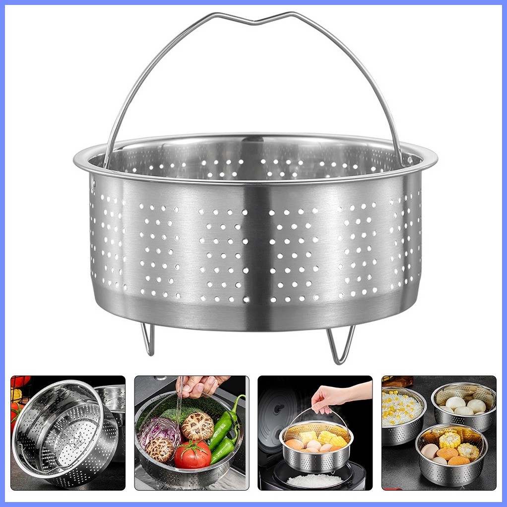 Stainless Steel Rice Steamer Clothes Microwave Stand Meat Basket Big ...