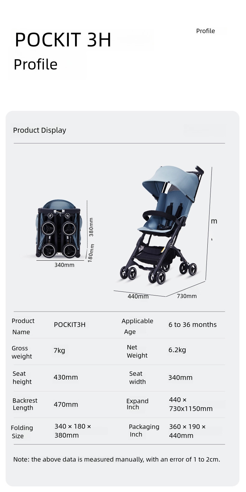 gb Pockit All-Terrain, Ultra Compact Lightweight baby pockit