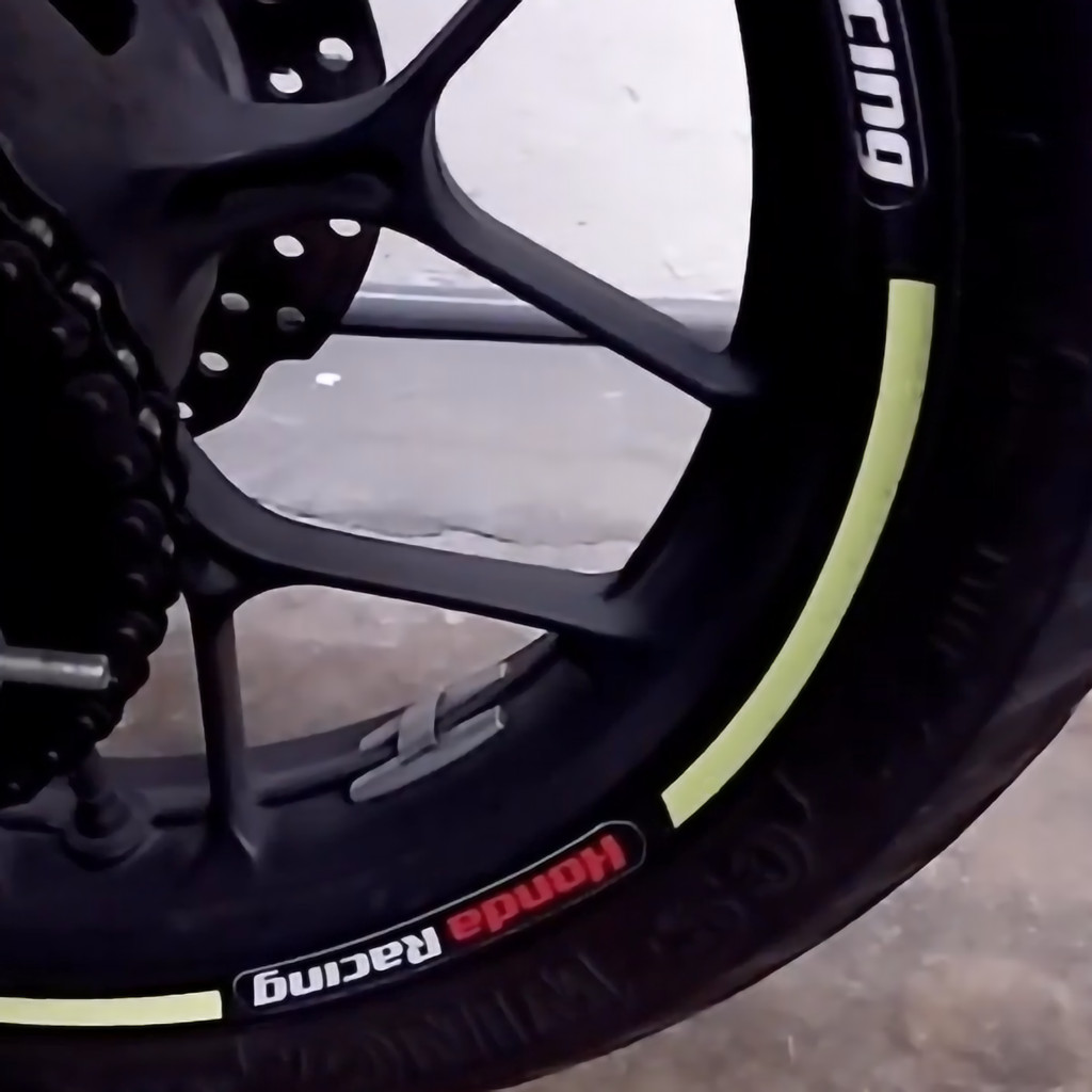 3D Gel HRC HONDA RACING Reflective Motorcycle Wheel Mags Stripe Decal ...