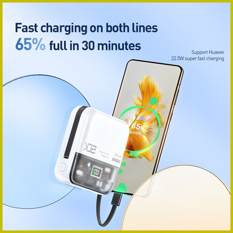 ♠ ∈ Remax Powerbank 20000mah Qc+Pd 20w+22.5w Rpp-602/Rpp-603 With Cable ...