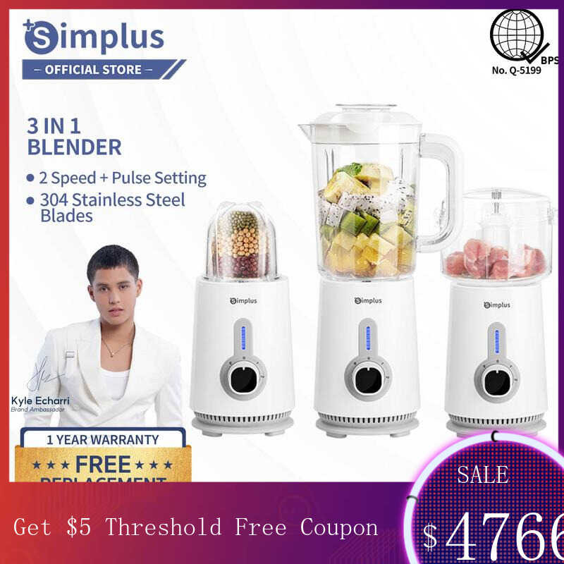 Simplus Blender\3 In 1\Food\Processor\Juice Blender\For Fruit\And ...
