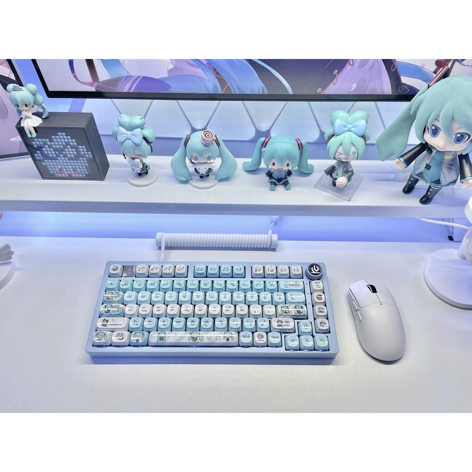 Miku Keycap MOA Profile 130 Keys PBT Dye Sublimation Cute Round ...