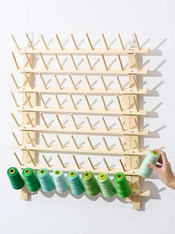 Spool Holder Storage Wooden Hanging Foldable Sewing Thread Rack ...