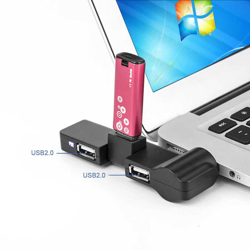 USB 3 4D Hub 2.0 Adapter Rotate USB Extender Multi USB Splitter Hub For ...