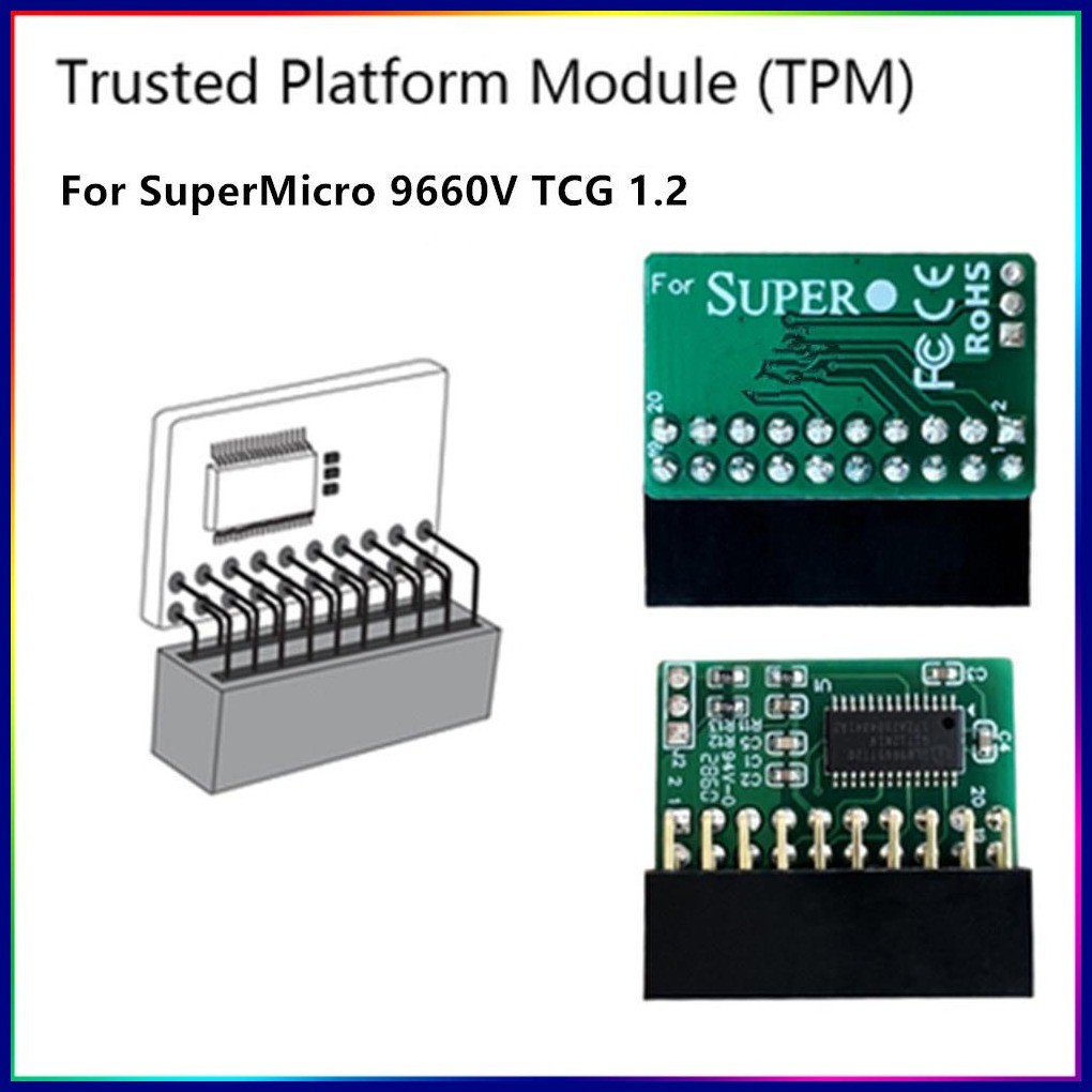 20Pin TPM 1.2 Module Trusted Platform For SuperMicro AOM-TPM-9660V TCG ...