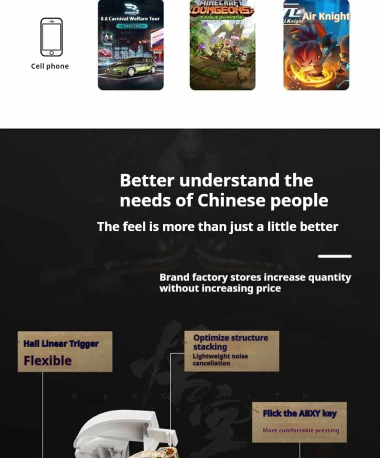 AOLION Black Myth Wukong limited three mode game controller, dual hall ...