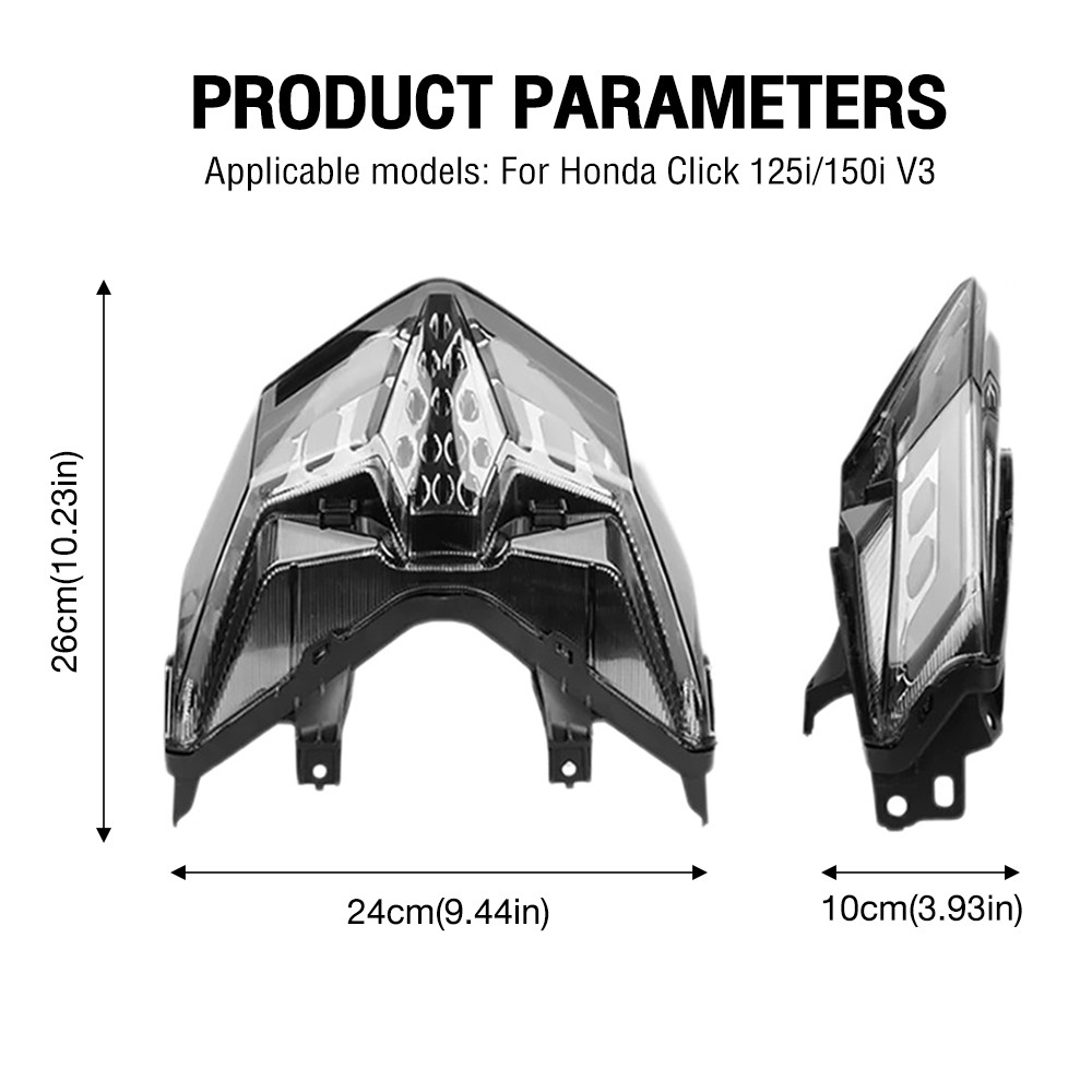 Honda Click 125/150 V2 V3 Tail Light RGB 13Modes Motorcycle Angel Eyes