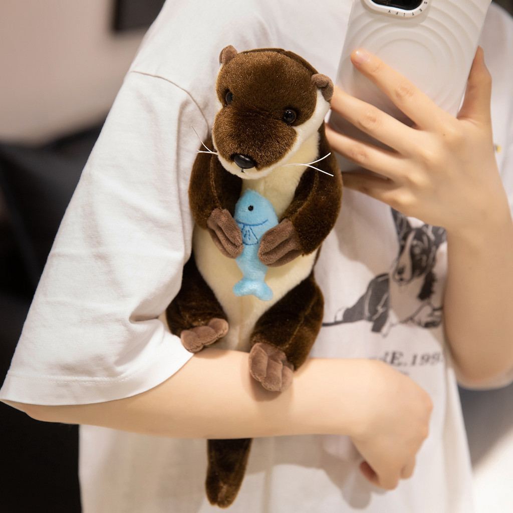 PLUS NEW Soft and Cute Otter Plush Toy Sitting Posture Lying Posture ...