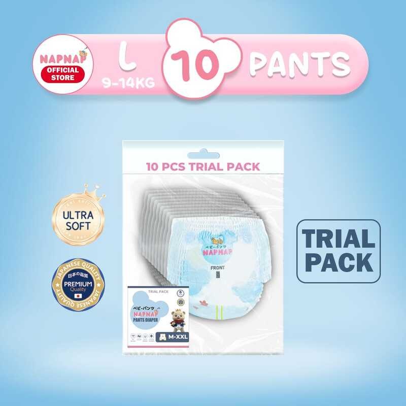 10Pcs Napnap Baby Pants Diaper LARGE Unisex Ultra Soft Fast Absorbing ...