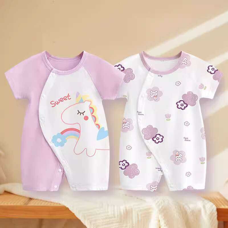 Baby Summer Thin Short Sleeved Jumpsuit Stylish Baby Girl