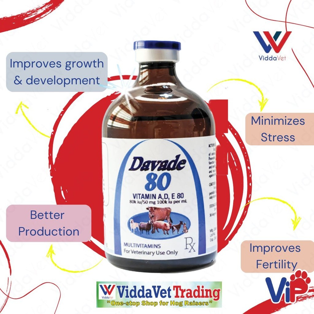 100ml Davade 80 Vitamin ADE for Pigs Vitamin ade inj.. with selenium ...