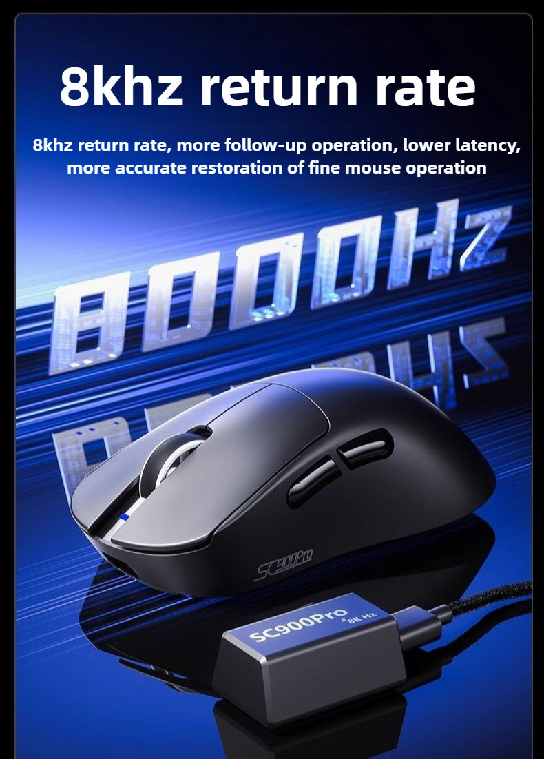AULA SC900 Pro/Max Wireless Tri-mode Esports Mouse Dual 8K Lightweight ...