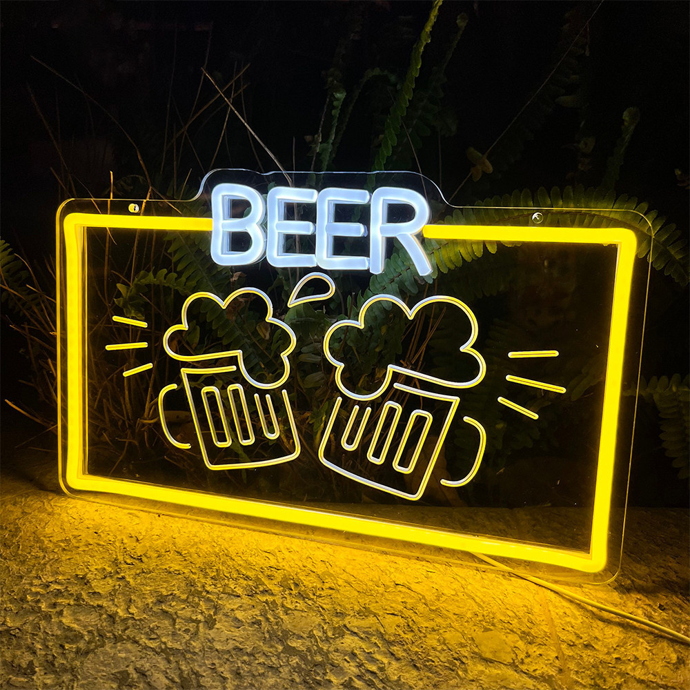 UNOLUX Graham Beer Signage Bar Counter Light USB Beer Neon Signage for ...
