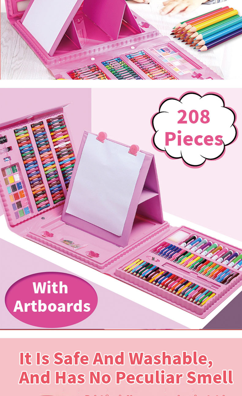 208Pc Coloring Set Crayons For Kids Coloring Materials Set Color Pencil ...