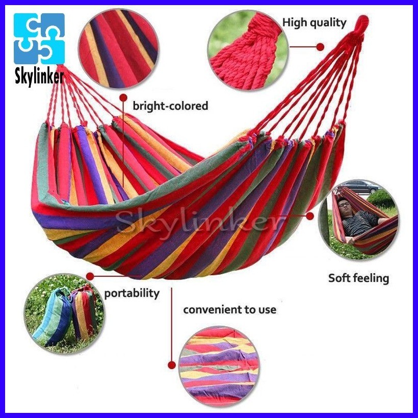 Skylinker Portable Cotton Rope Outdoor Hammock Duyan | Shopee Philippines