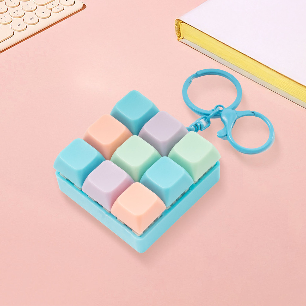 Finger Keyboard Fidget Toys 9 Keys Sensory Fidget Keyring Keycaps ...