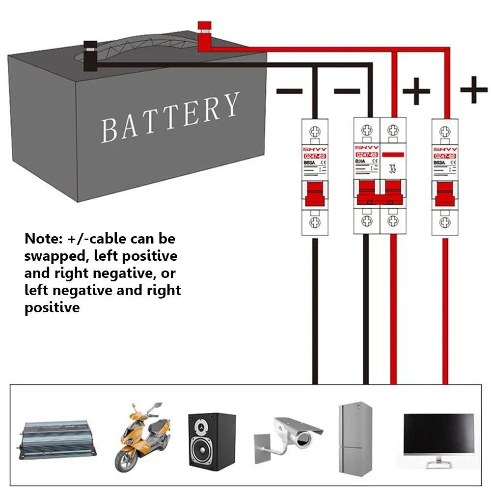 AC DC 2 Pole Mini Circuit Breaker 10A 16A 20A 32A 40A 50A 63A Overload ...