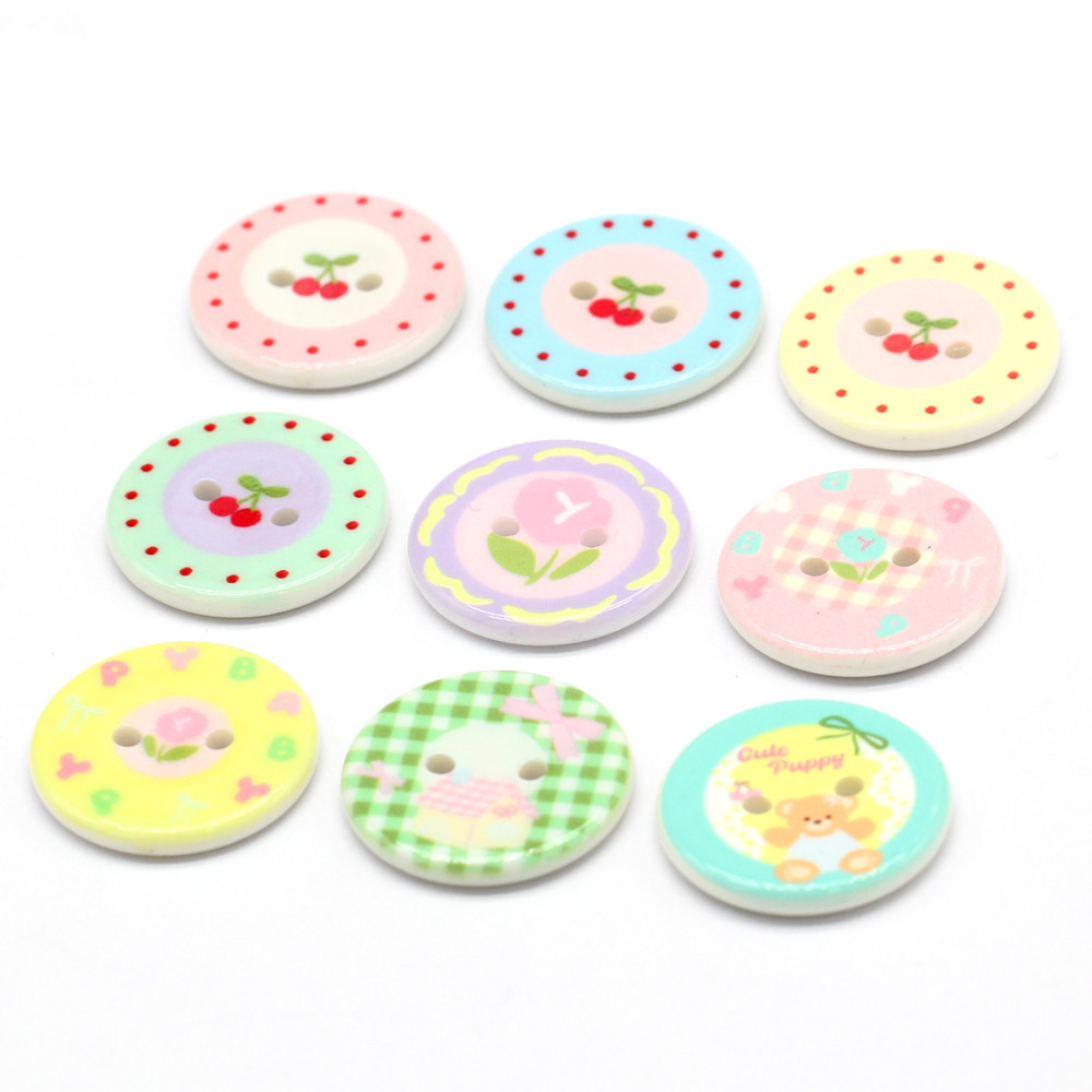 10Pcs/set 25mm Cute Round Flower Buttons for Clothing Coat Suit ...