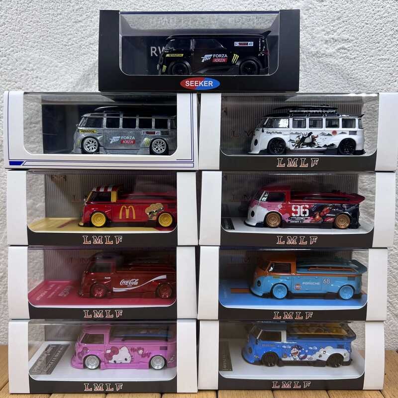 1:64 Diecast Scale VW T1 RBW Style Wide-Body Van Scene Alloy Car Model ...