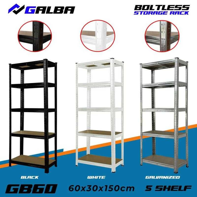 Feb Galba BOLTLESS STORAGE Steel RACK Adjustable 3/4/5Layers Bookshelf ...