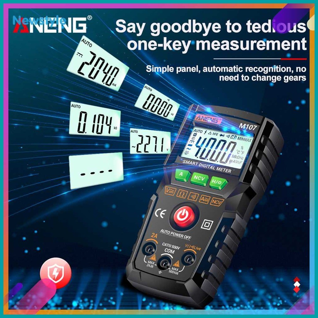 ☘️ ANENG M107/M108 4000 Counts Muni Smart Portable Digital Multimeter ...