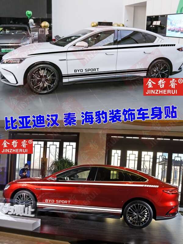 BYD Han EV Car Decal DMI Qin haiseal modified body waistline color ...