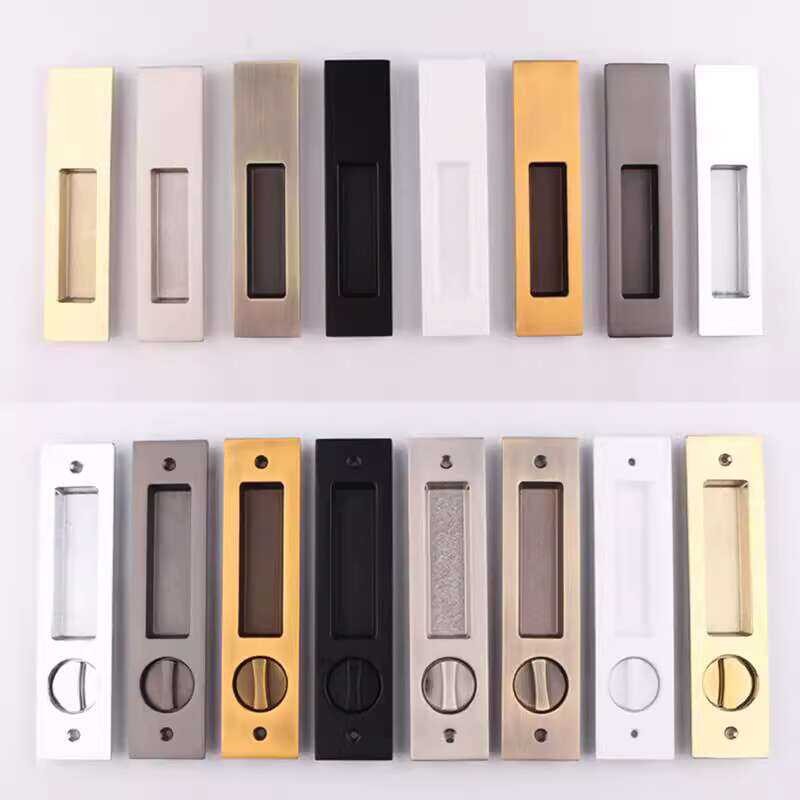 Yibili Simple Grey Black Nordic Gold Sliding Handle Bronze Folding Door ...